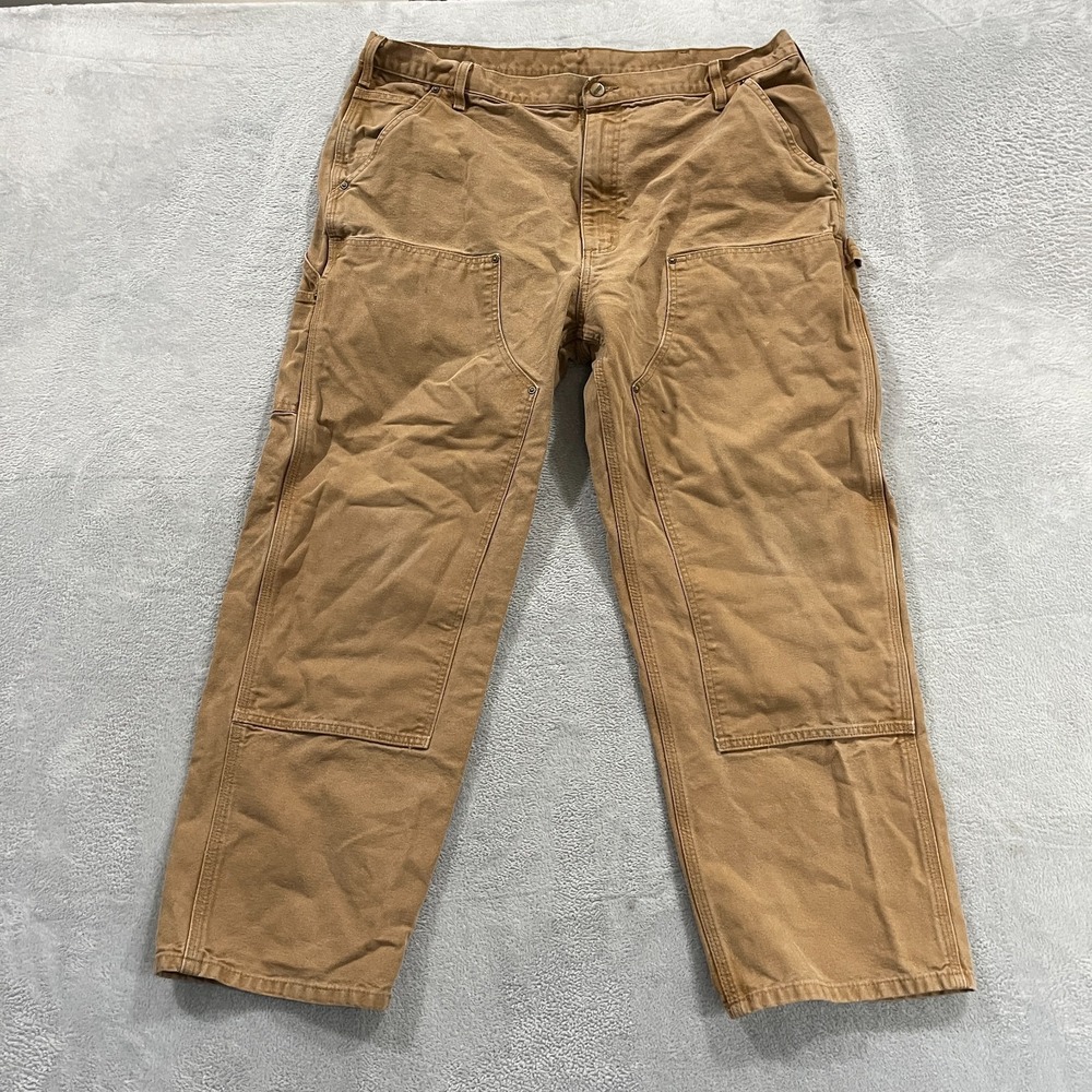 Carhartt Double Knee Dungaree Fit Men 40x30 (fit 38x30) Pants‎  B136 BRN faded